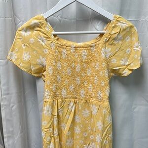 Charming Off the shoulder Yellow Floral Kids Dress
